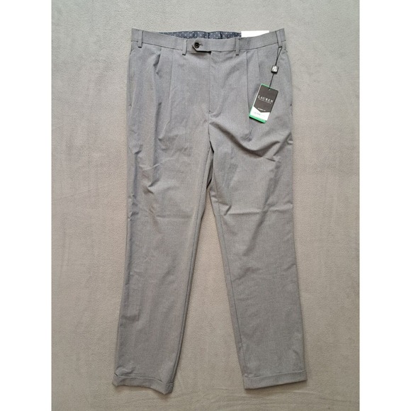 New Ralph Lauren Men's Classic UltraFlex Stretch Pleated Suit Pants 38x34 Gray - Picture 1 of 11